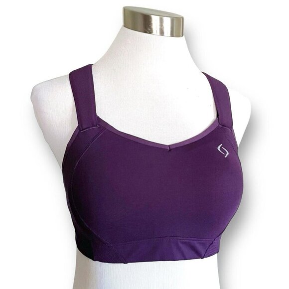 Brooks Moving Comfort 34B Juno Sports Bra Purple 350025 Wireless Running Workout - Picture 1 of 7